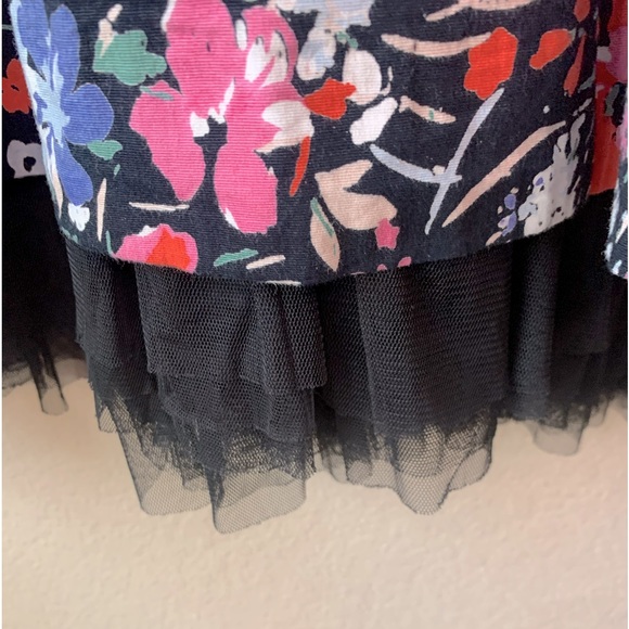 Free People Fairy Goth Floral Smocked Tulle Fit And Flare Dress Size S - Picture 7 of 8